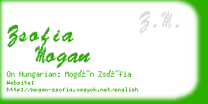 zsofia mogan business card